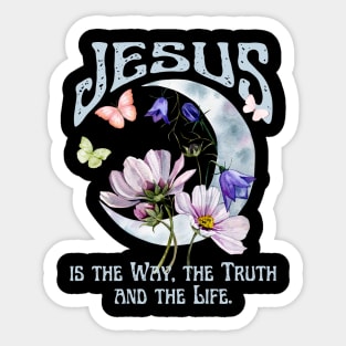 Jesus is the Way, the Truth, and the Life Vintage Boho Retro Christian Faith Jesus Inspirational Grace Sticker